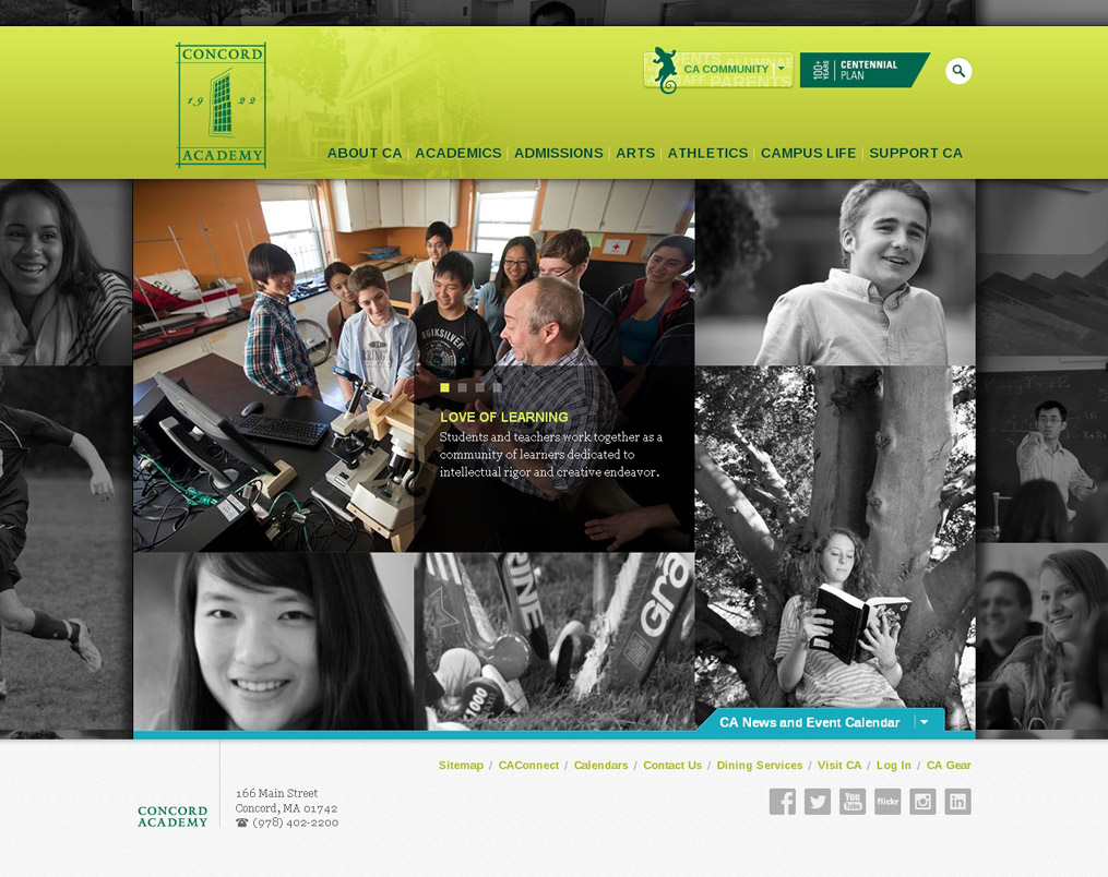 Concord Academy網站效果圖